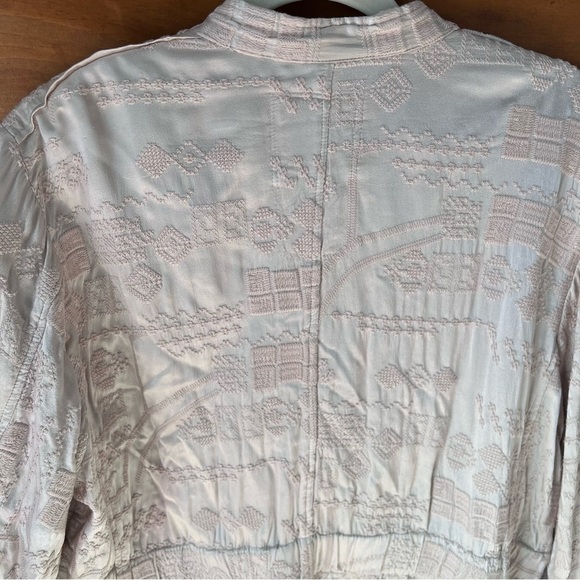 Johnny Was Bordi Satin Zip up Cinch Waist Jacket, Antique Beige, Extra Large XL - Picture 11 of 16